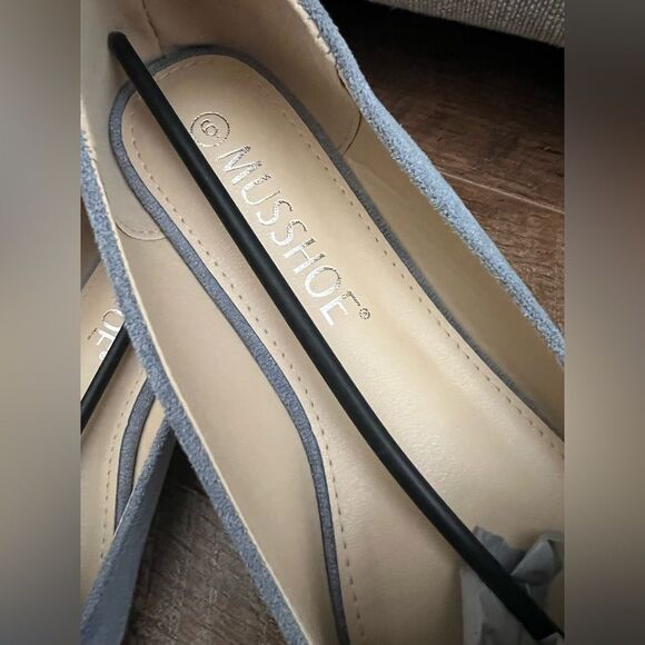 MUSSHOE Flats Shoes Comfortable Round Toe Memory Foam Women's Sz 6 Dusty Blue - Picture 6 of 16